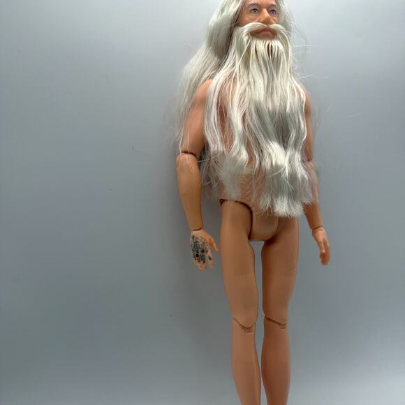 Nude Albus Dumbledore Medieval Merlin Long Beard Harry Potter Doll Mattel OOAK - Picture 4 of 14